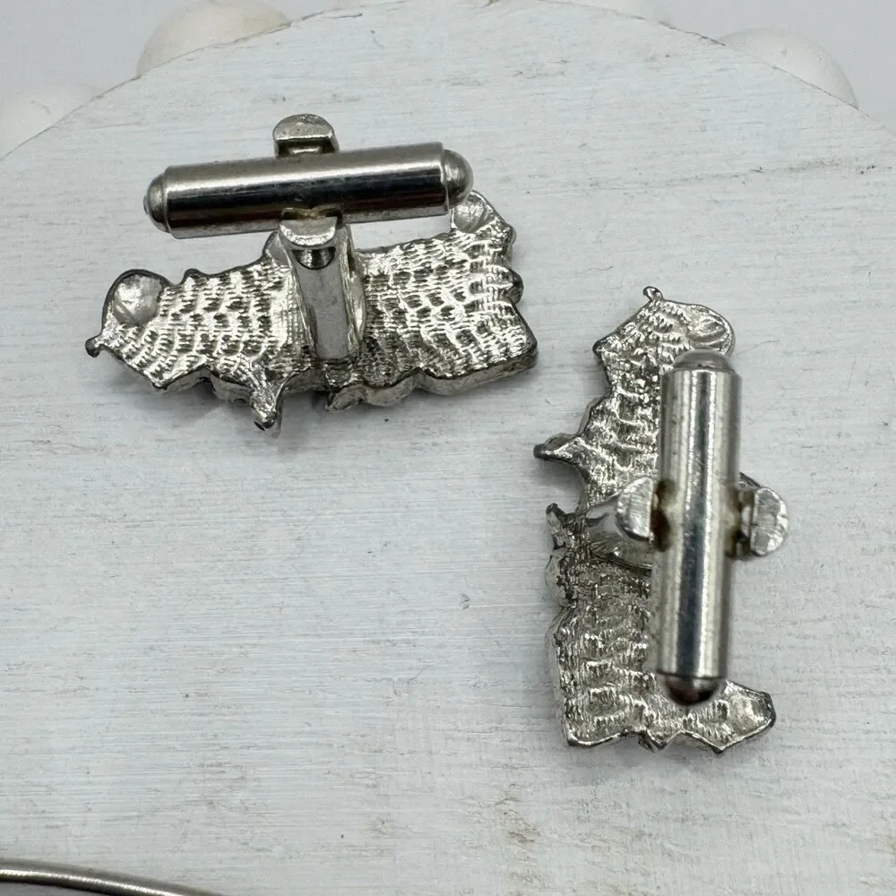 Vtg Ford Model T Antique Car Silver Tone Cufflinks And Tie Pin Bar Set  Fancy